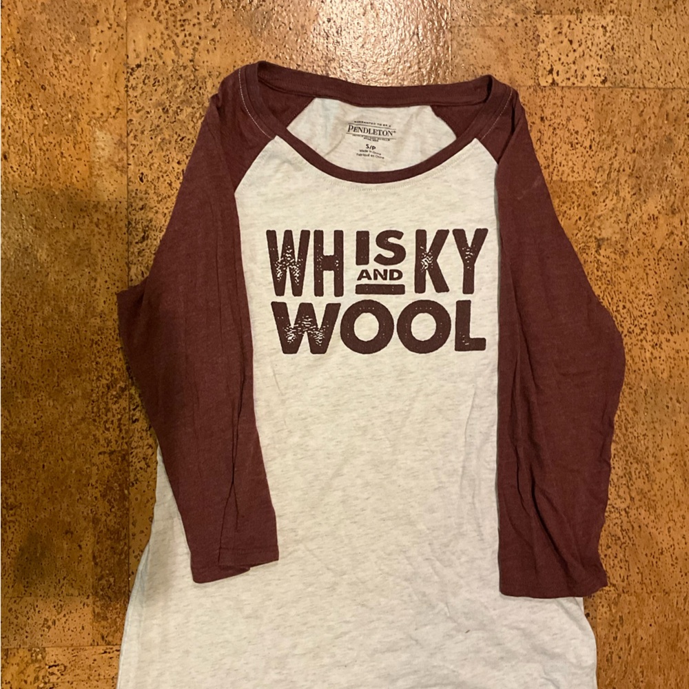 Pendleton Burgundy and White Women's Jersey Top